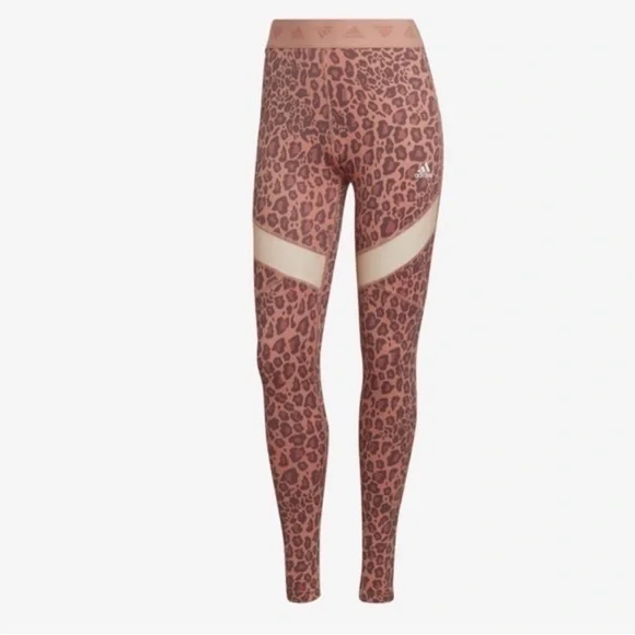 Adidas Hyperglam Blush Cheetah/Leopard crop top and leggings set - Picture 2 of 8